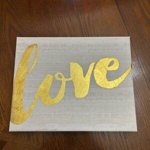 Gold and Gray Love Wall Art